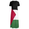 Adugen Origei Palestine Flag Round Neck Short Sleeve Dress Womens Dresses Summer Dress for Women Casual T-Shirt Dress 5XL view 4