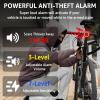 NineLeaf Bicycle Tail Light Rechargeable,Bike Tail Light with Alarm and Remote,Bike Alarms for Ebikes,IP65,113dB Alarms, Level 7 Sensitivity, Auto ON/Off Bike Tail Light with Smart Brake Lights view 2