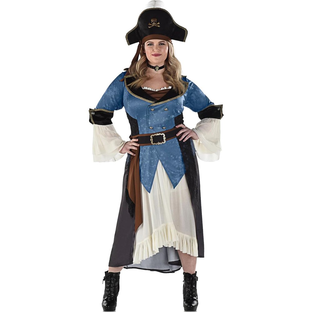 Posh Pirate Costume For Women, Plus XXL (18-20)- High-Quality, Comfortable & Multicolor Outfit, Perfect For Halloween, Costume Parties & Role-Play - 1 Set