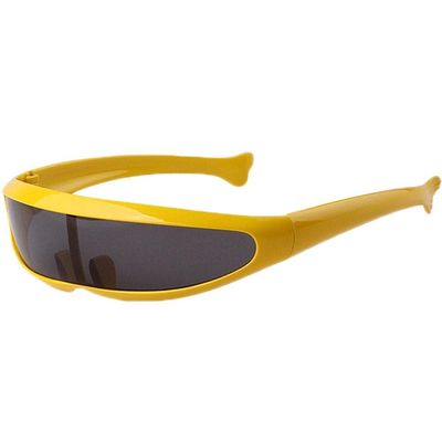 Lipfer Glasses Mirrored Narrow Single Lens Robot Futuristic Sunglasses Cosplay Costume Eyeglasses Photo Props