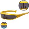Lipfer Glasses Mirrored Narrow Single Lens Robot Futuristic Sunglasses Cosplay Costume Eyeglasses Photo Props view 2