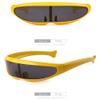Lipfer Glasses Mirrored Narrow Single Lens Robot Futuristic Sunglasses Cosplay Costume Eyeglasses Photo Props view 4