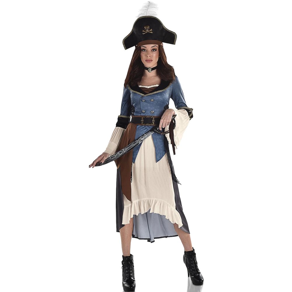 Amscan Posh Pirate Costume For Women, X-Large (14-16) - Comfortable & Multicolor Outfit, Perfect For Halloween, Costume Parties & Role-Play - 1 Set