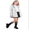 Betusline Girl Trench Coat, Long Sleeve Casual Windbreaker Jacket Outwear Overcoat Dress Coats for Girls, White, 3-4T = Tag 110 view 3