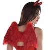 Red Devil Feather Wings (12" x 18") - 1 Pc. - Eye-Catching Design, Best For Halloween, Cosplays & Fun Parties view 3