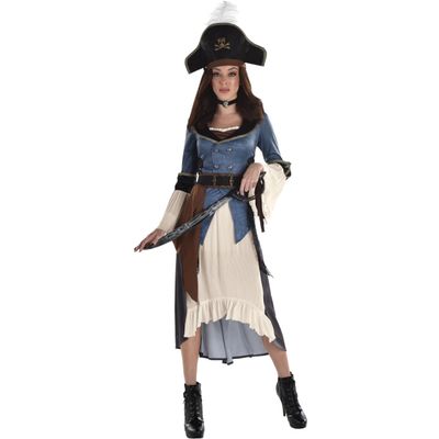 Posh Pirate Costume For Women, Medium (6-8)- High-Quality, Comfortable & Multicolor Outfit, Perfect For Halloween, Costume Parties & Role-Play - 1 Set