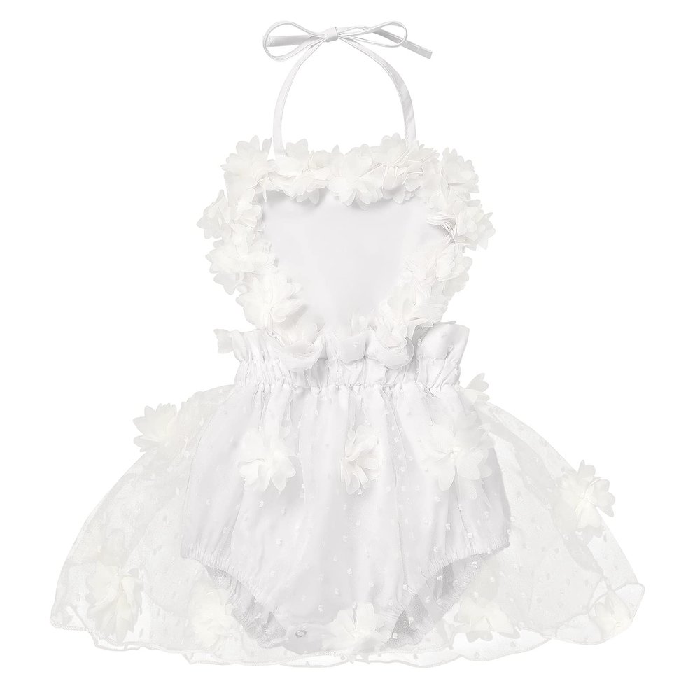 1st Birthday Outfit Girl Boho Baby Clothes Romper Cake Smash Newborn Photography Infant Toddler Easter Summer Christening Dresses My First Valentines Day Photoshoot White Love Heart 12-18 Months