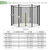 JIUYEKEW Trampoline Net Replacement Safety Net Enclosure for 6/8/10/12/13/14/16 FT with 6 or 8 or 12 Poles, Breathable, Tear-Resistant (Net Only) (16FT / 488cm - 12 Poles) view 2
