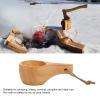 Kuksa Wooden Cup, 30ml Wooden Camp Cup Nordic Style Portable Outdoor Camping Drinking Cup Viking Coffee Mug Portable Wood Coffee Mug with Lanyard for Tea, Whisky view 2