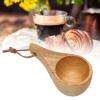 Kuksa Wooden Cup, 30ml Wooden Camp Cup Nordic Style Portable Outdoor Camping Drinking Cup Viking Coffee Mug Portable Wood Coffee Mug with Lanyard for Tea, Whisky view 4