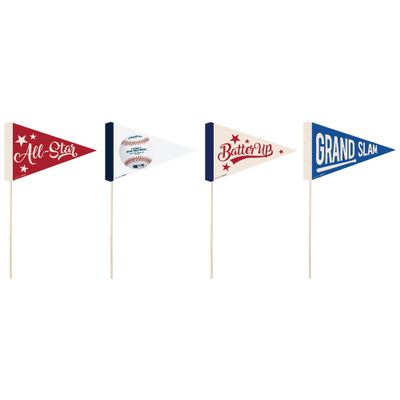 Vibrant MLB Small Pennants - 14" x 8" (Pack of 4) - Premium Quality - Ideal for Game Room & Home Decor