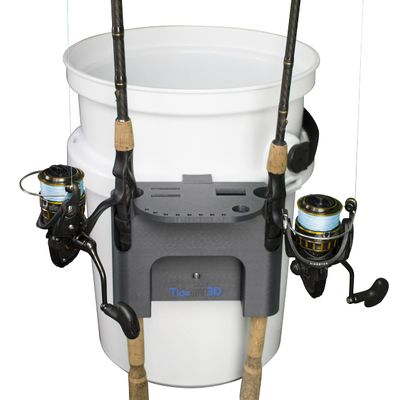 Tideline3D Fishing Rod Holder Compatible with YETI LoadOut Bucket (Dark Gray)