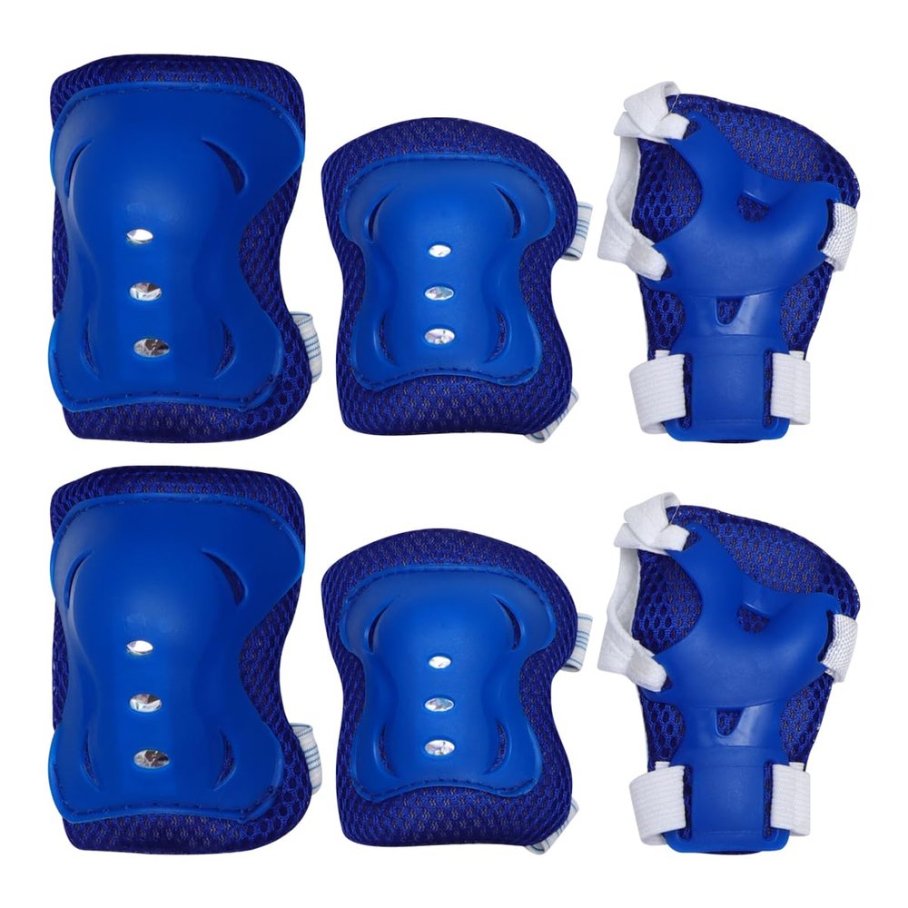 BESPORTBLE 1set Boy Girl Sports Protective Gear Thickened Elbow Knee Pads for Roller Skating Cycling Skateboarding Shock-Absorbing Breathable Design for Ages Dark
