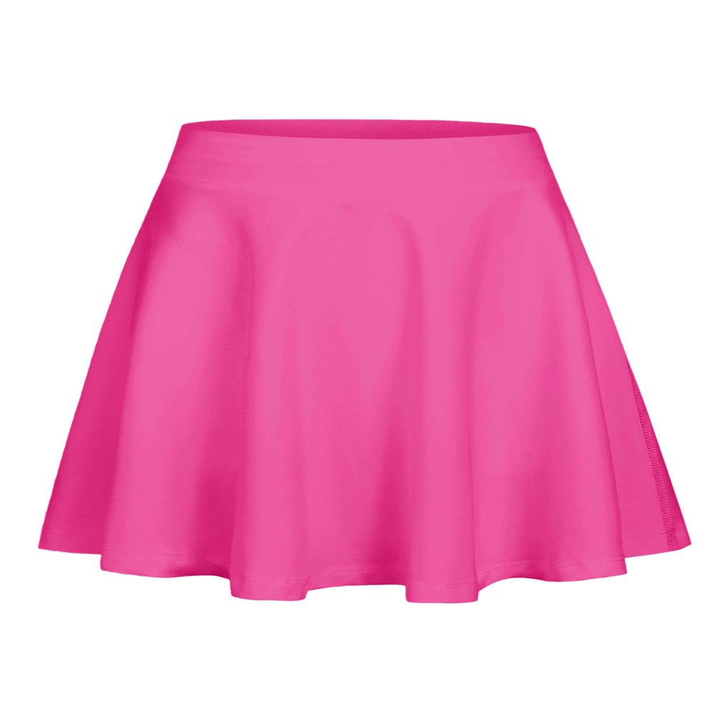Zaclotre Skorts Skirts for Girls Elastic High Waisted Tennis Skirt with 2 Pockets Athletic Golf Workout Sports Shorts Rose Red