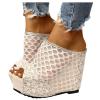 ZBYY Sandals for Women,Summer Thick Bottomed Fish Mouth Hollow Dressy Sandals Comfort Casual Platform Wedge Slippers view 1