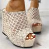 ZBYY Sandals for Women,Summer Thick Bottomed Fish Mouth Hollow Dressy Sandals Comfort Casual Platform Wedge Slippers view 2