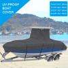 16-24FT T-Top Boat Cover 420D Waterproof Center Console Yacht Cover Winter Snow Cover Sunshade Dustproof Cover Heavy Duty Marine Cover,Black,22 view 3
