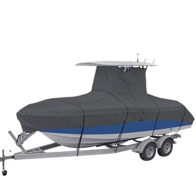 16-24FT T-Top Boat Cover 420D Waterproof Center Console Yacht Cover Winter Snow Cover Sunshade Dustproof Cover Heavy Duty Marine Cover,Black,16