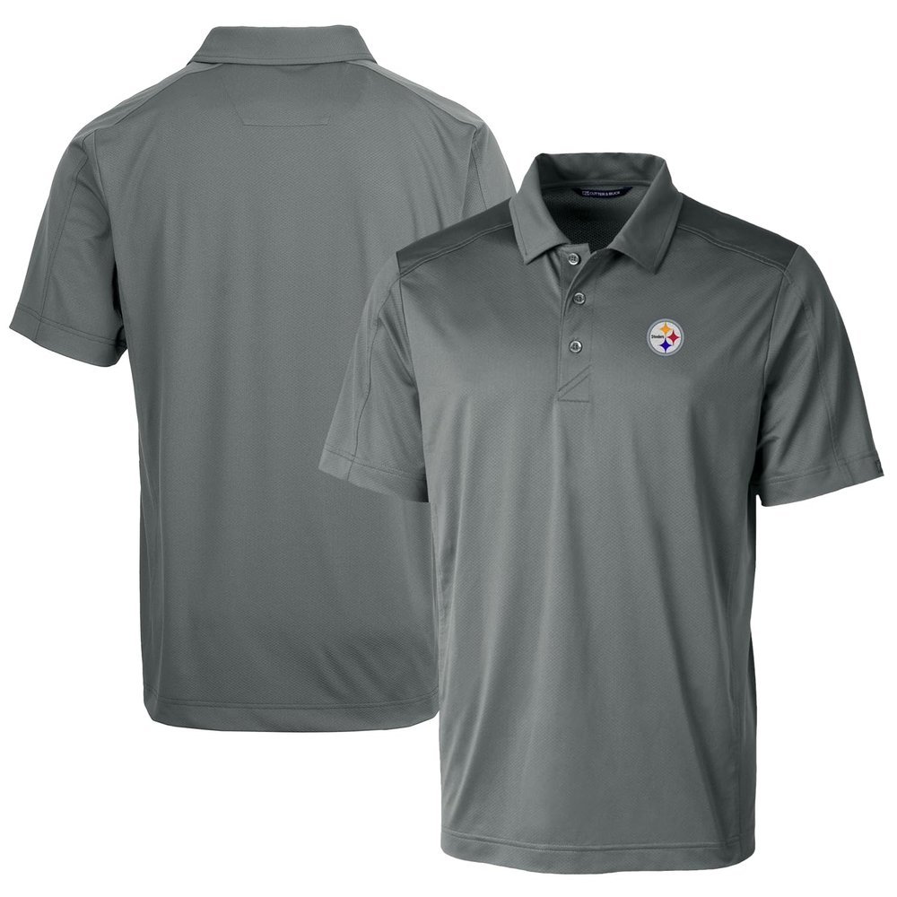 Cutter & Buck Men's Steel Pittsburgh Steelers Prospect Textured Stretch Polo