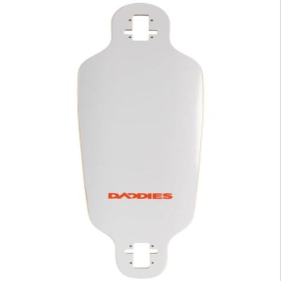 Daddies Board Shop Logo Drop-Thru Longboard Deck - White