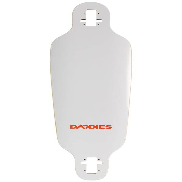 Daddies Board Shop Logo Drop-Thru Longboard Deck - White