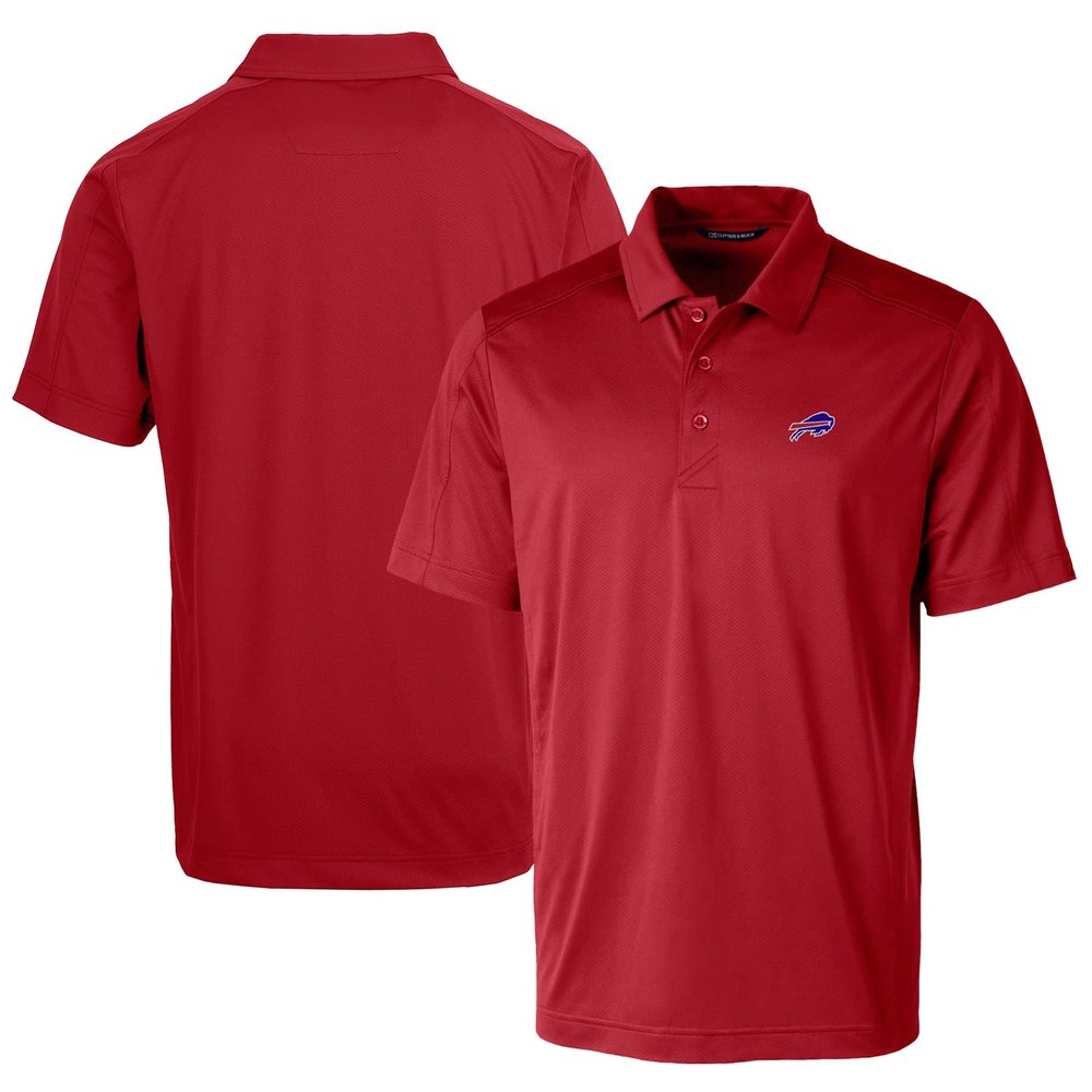 Cutter & Buck Men's Red Buffalo Bills Logo Prospect Textured Stretch Polo