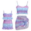 Mommy and Me Swimsuits Two Piece Bathing Suit Mermaid Print Family Matching Bikini Swimwear Summer Beach Wear Kids Toddler Girl Swimsuits Women Bathing Suit Pink Blue-Mermaid 7-8 Years view 2