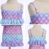 Mommy and Me Swimsuits Two Piece Bathing Suit Mermaid Print Family Matching Bikini Swimwear Summer Beach Wear Kids Toddler Girl Swimsuits Women Bathing Suit Pink Blue-Mermaid 7-8 Years view 4