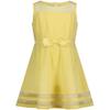 Calvin Klein Girls' Sleeveless Party Dress, Fit and Flare Silhouette, Round Neckline & Back Zip Closure, Light Yellow, 6X view 1