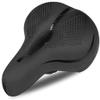 SMSOM Bike Saddles, Bike Seat, Bicycle Seat for Men Women, Waterproof Wide Bicycle Saddle, Universal Fit for Stationary, Exercise, Indoor, Mountain, Road Bikes (Black) view 1