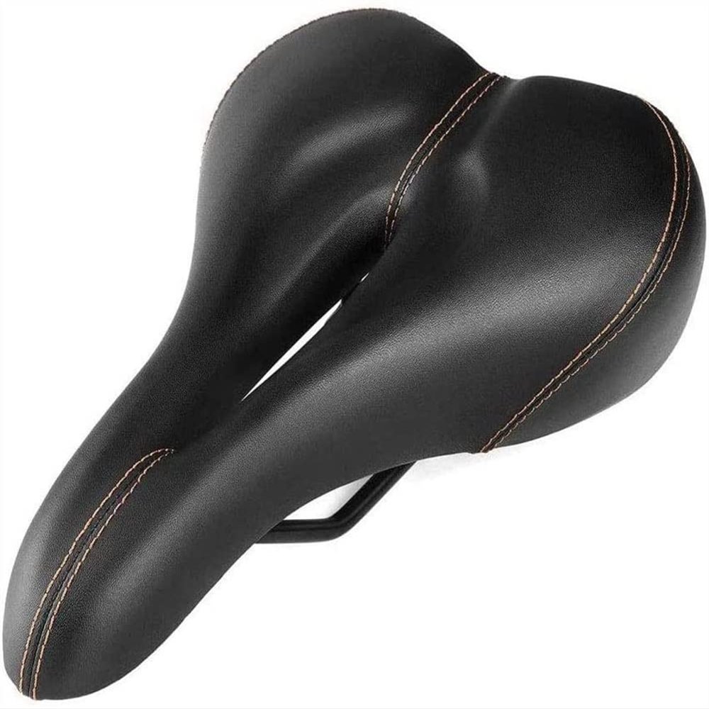 SMSOM Bicycle Saddle, Bike Seat, Comfortable Bike Seats for Men & Women, Bicycle Seat Replacement Saddle, Suitable for Mountain Bikes, Road Bikes (Black)