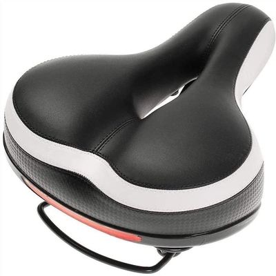 SMSOM Bike Seat, Bicycle Saddle, Waterproof Replacement Leather Bicycle Seat Cushion, Wide Bicycle Saddle, Suitable for Mountain Bikes, Road Bikes