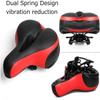 SMSOM Bicycle Saddle, Bike Seat, Wide Bicycle Seat Replacement Saddle, Waterproof Leather Bike Saddle, Universal Fit for Indoor Outdoor Bike for Women and Men view 3