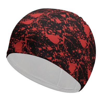 Classic Horror Blood Splatter Black Red Swimming Cap, Shower Cap for Adults and Children with Long Hair to Keep Hair Dry Hats