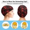 Classic Horror Blood Splatter Black Red Swimming Cap, Shower Cap for Adults and Children with Long Hair to Keep Hair Dry Hats view 3