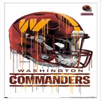 Trends International NFL Washington Commanders - Drip Helmet 22 Wall Poster, 22.375" x 34", White Framed Version
