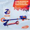 NERF Kick Scooter for Kids, Dual Barrel Blaster Fires Up to 40 Feet, Supports Up to 150lbs, Rear Brake, Sturdy Steel Frame, Wide Surface Textured Molded Deck, Outdoor Activities for Boys/Girls view 2