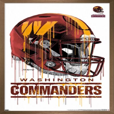 Trends International NFL Washington Commanders - Drip Helmet 22 Wall Poster, 22.375" x 34", Bronze Framed Version