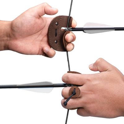 Valhalla Gear, Archery Finger Tab Handmade from Full Grain Leather, Protect Guard for Recurve Bows, Fingers Protector, Shooting Practice Gear Sports & Outdoors (Bourbon Brown, Left Handed)