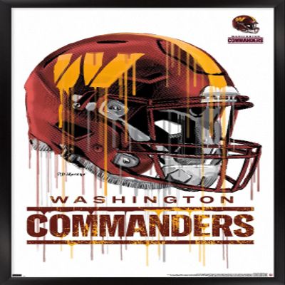 Trends International NFL Washington Commanders - Drip Helmet 22 Wall Poster, 14.725" x 22.375", Black Framed Version