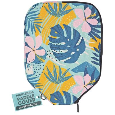 Palms-O-Aces Pickleball Paddle Cover | Canvas Padded Pickleball Paddles Sleeve with Zipper | Lightweight Protective Paddle Case for Standard Paddles | Paddle Cover Accessory | Mod Tropics