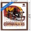 Trends International NFL Washington Commanders - Drip Helmet 22 Wall Poster, 14.725" x 22.375", Mahogany Framed Version view 3