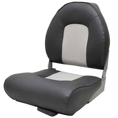 Boat Folding Fishing Seat 75116GC | High Back Winged Charcoal Gray