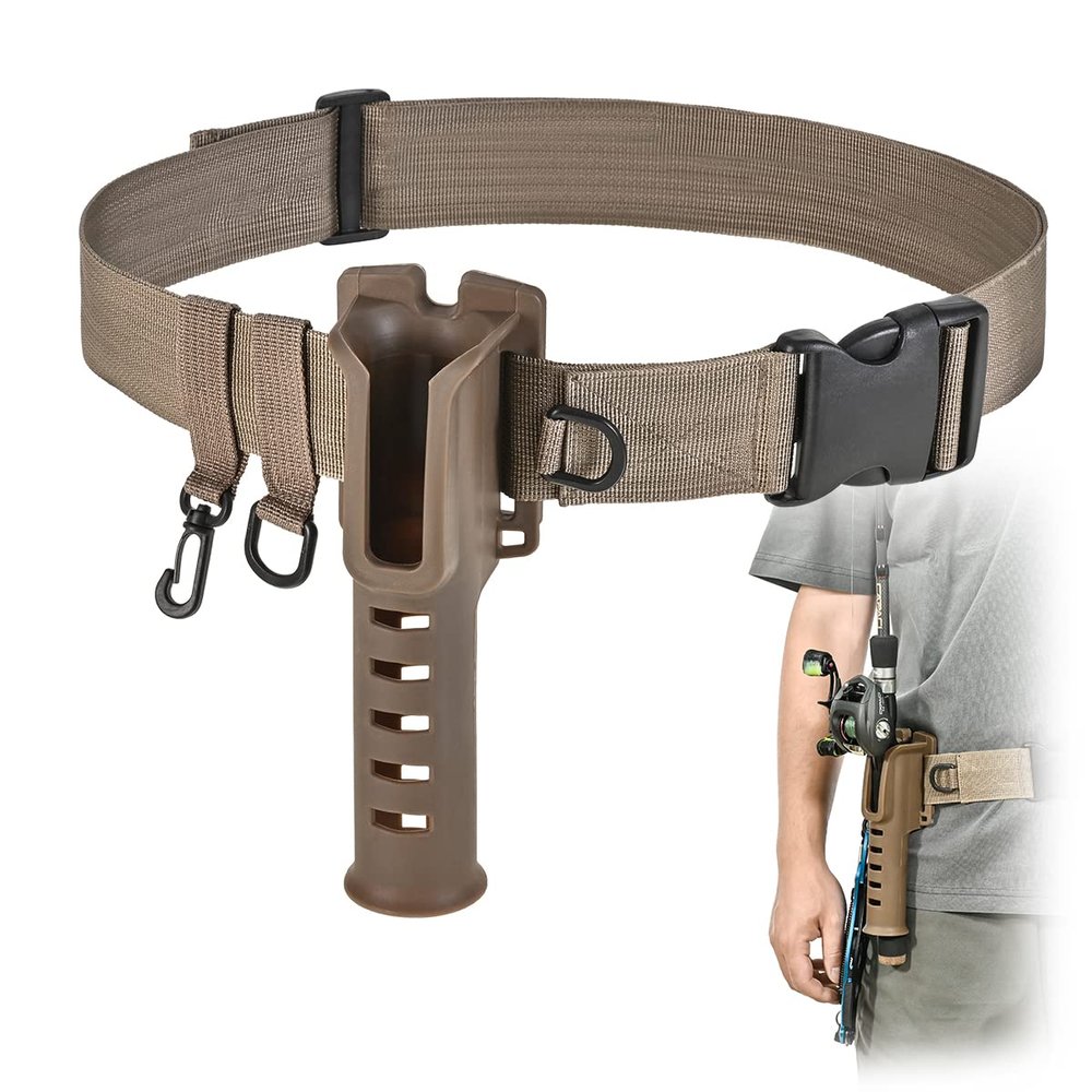 CODEK Adjustable Fishing Rod Holder, Black/Khaki/Green, Plastic, 19cm/7.48in Wide
