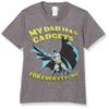 DC Comics Batman Dad of Gadgets Boys Short Sleeve Tee Shirt, Charcoal Heather, Large view 1