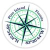 Pine Island Florida 2-Inch Vinyl Decal Sticker Latitude Longitude Compass Design view 1