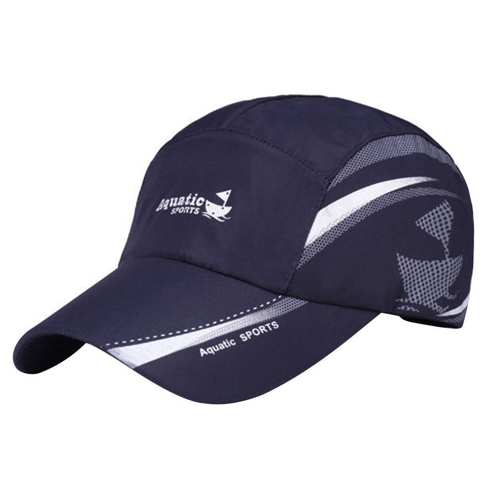 haozaikeji Unisex Cooling Performance Cap, Waterproof Quick Dry Summer Cap Untralight Aquatics Sport Cap Running Golf Baseball Cap Navy