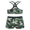 Daenrui Kids Girls 2 Piece Sports Gymnastics Dance Outfits Crop Tank Top with Booty Shorts Active Workout Sets Camouflage 16 Years view 2