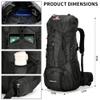 Hiking Backpack for Men and Women 70L+5L Waterproof Lightweight Camping Daypack with Rain Cover - Frameless (black-b) view 3