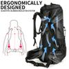 Hiking Backpack for Men and Women 70L+5L Waterproof Lightweight Camping Daypack with Rain Cover - Frameless (black-b) view 4